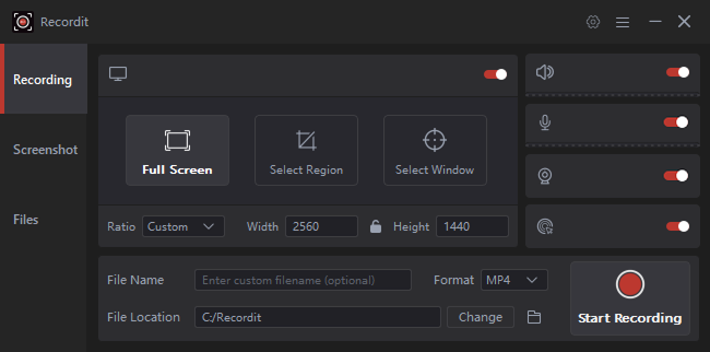 Configure Recording Settings