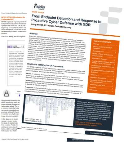 XDR and MITRE ATT&CK Evaluation Whitepaper Cover